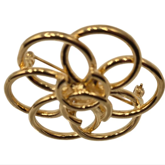#5 Chanel Flower Brooch Centered with CC Logo, 1996
